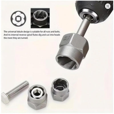 Brivenlo 14PCS bolt and nut extractor socket set, thirteen sizes with 3/8 inch drive adapter